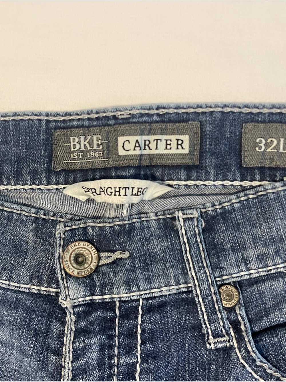 Men’s BKE Carter Straight Leg Jeans - Med Blue Wash 32L